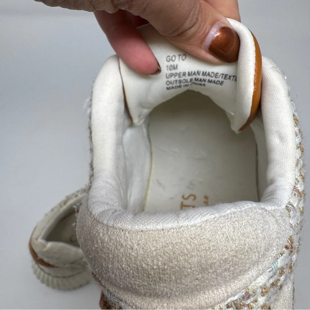 Matisse Woven Platform Sneakers – Neutral Tweed Lace-Up Shoes Size 10
